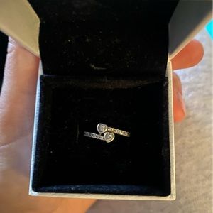 Pandora double heart ring